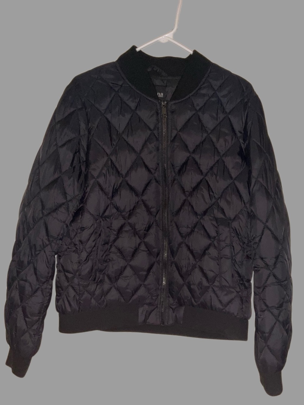 Women's Black Quilted Bomber Jacket